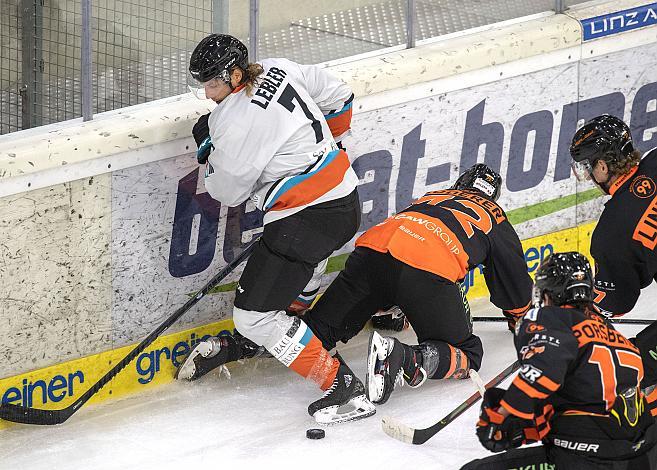 Brian Lebler (Black Wings 1992), Kevin Moderer (Graz 99ers), Black Wings Linz vs Graz 99ers, Eishockey, Testspiel