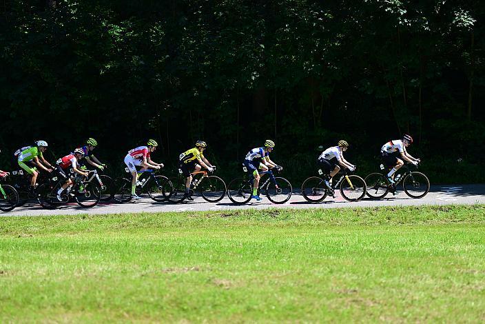 Im Gelben Trikot des Gesamtführenden Luis Grupp (GER, Team Deutschland), 3. Etappe Bad Wimsbach - Strass im Attergau, Int. Oberösterreichische Versicherung OÖ Junioren Oberösterreich Rundfahrt