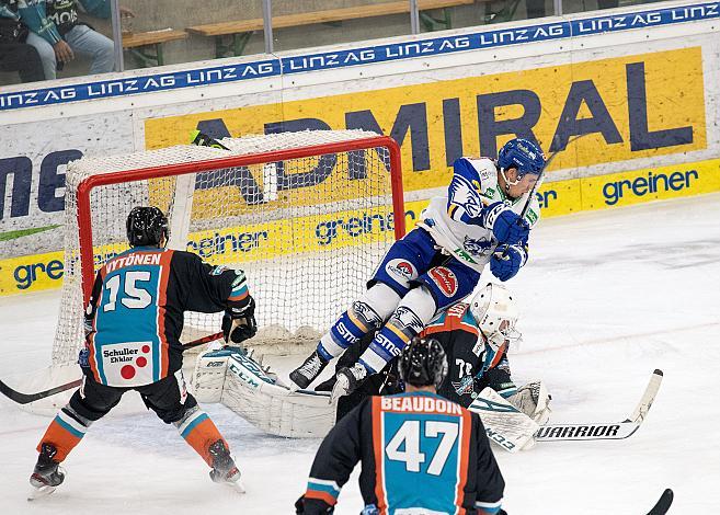 Tormann David Kickert (Black Wings 1992), Scott Kosmachuk (EC GRAND Immo VSV), Black Wings Linz vs EC VSV, Eishockey, Bet at Home ICE Hockey League