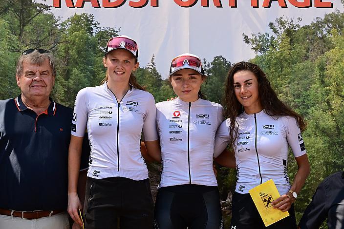 Podest U23, 2. Platz Amelie Cooper (GBR, Union Raiffeisen Radteam Tirol), Sieger Elisa Winter (AUT, Union Raiffeisen Radteam Tirol), 3. Platz Franziska Ehrenreich (AUT, Union Raiffeisen Radteam Tirol) 52. Erlauftaler Radsporttage Damen, Road Cycling League Austria