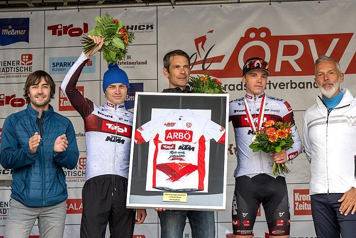 U23 Herren Gesamtwertung,  2. Platz Karel Vacek (CZE, Tirol KTM Cycling Team), Sieger Felix Engelhardt (GER, Tirol KTM Cycling Team) nicht am Bild, 3. Platz Emanuel Zangerle (AUT, Tirol KTM Cycling Team) Radsport, Herren Radliga, Kufstein, Tirol, Radliga Finale 2022 