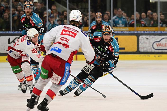 Brian Lebler (Steinbach Black Wings Linz), Thimo Nickl (EC KAC), Semifinale 4, Win2Day ICE Hockey League, 4. Semifinale, Steinbach Black Wings Linz vs EC KAC,  Linz AG Eisarena 