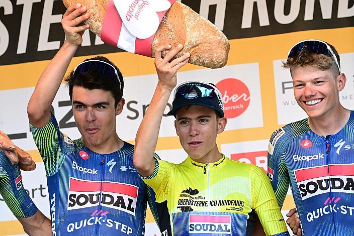 Im Gelben Trikot des Gesamtführenden Henrique Ribeiro Bravo (BRA, Soudal - Quickstep Devo Team)  4. Etappe Aigen - Schlägl Aigen - Schlägl, Oberösterreich Rundfahrt