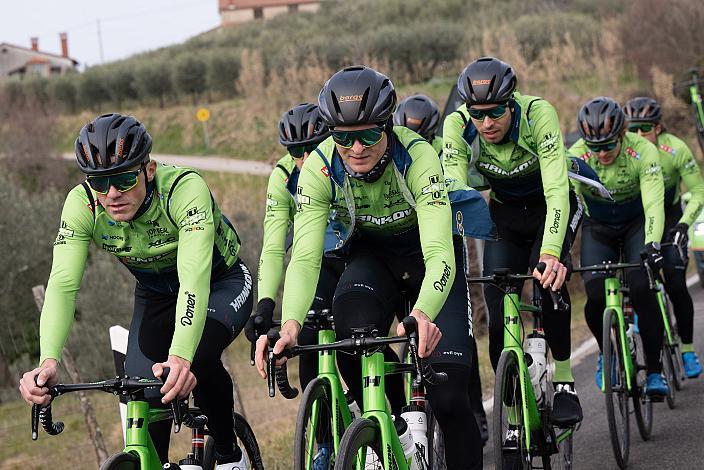 Riccardo Verza (ITA, Hrinkow Advarics), Jaka Primozic (SLO, Hrinkow Advarics), Jonas Rapp (GER, Hrinkow Advarics), Trainingscamp Porec, Kroatien, Team Hrinkow Advarics Cycleang, UCI Continental Team, 