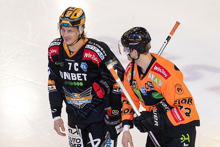 Brian Lebler (Steinbach Black Wings Linz), Mario Altmann (Moser Medical Graz 99ers), Steinbach Black Wings Linz vs Moser Medical Graz 99ers, Pre-Play-Offs, 1. Runde ICE Hockey League, Steinbach Black Wings Linz, Linz AG Eisarena 