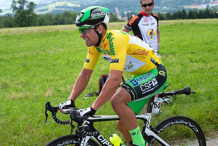 Sieger der 1. Etappe Nicola Ruffoni (ITA, Bardiani CSF) im Gelben Trikot in Kremsmünster, 2. Etappe Mondsee - Steyr, 68. Int. Österreich-Rundfahrt-Tour of Austria (2.1)