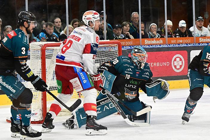 Tormann Dylan Wells (Steinbach Black Wings Linz) 8. Runde ICE, Steinbach Black Wings Linz vs EC KAC, Linz AG Eisarena 