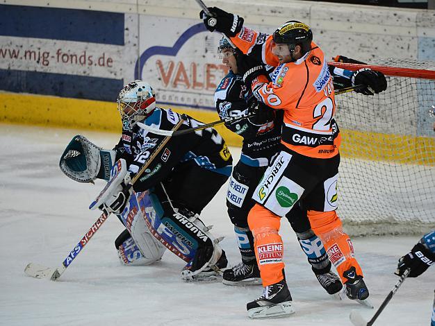 Alex Westlund und Marc-Andre Dorion, Linz und Thomas Vanek, Graz Liwest Black Wings Linz vs Moser Medical Graz99ers