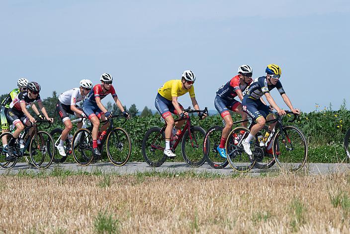 Im Gelben Trikot des Gesamtführenden Alec Segaert (BEL, Gaverzicht Be - Okay) 46. Int. Keine Sorgen,  Junioren Rundfahrt UCI Kat. MJ 2.1, 3. Etappe Bad Wimsbach/Neydharting - Strass im Attergau