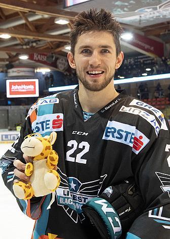 Im Bild: Hunter Fejes (EHC Liwest Black Wings Linz) Eishockey,  EHC Liwest Black Wings Linz vs HC TWK Innsbruck