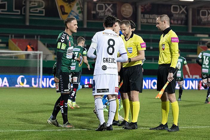 Marcel Ziegl (SV Guntamatic Ried), Kosmas Gkezos (SK Austria Klagenfurt), Mag. Harald Lechner (Schiedsrichter),Viertelfinale  ÖFB Cup SV Guntamatic Ried vs Austria Klagenfurt
