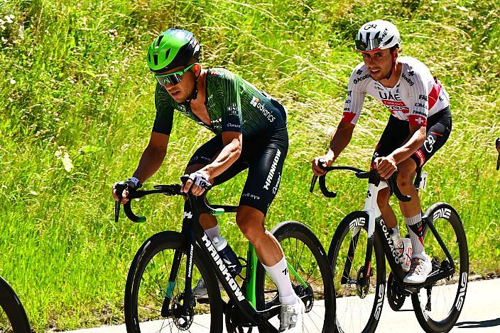 Riccardo Zoidl (AUT, Hrinkow Advarics), Jan Christen (SUI, UAE Team Emirates), 3. Etappe von Lienz nach St. Johann Alpendorf, 188km, Tour of Austria