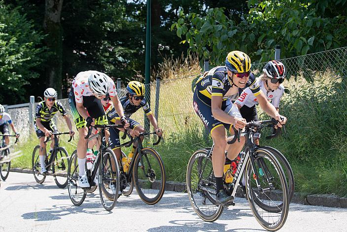 Das Feld im Anstieg Wolfsegg 46. Int. Keine Sorgen,  Junioren Rundfahrt UCI Kat. MJ 2.1, 3. Etappe Bad Wimsbach/Neydharting - Strass im Attergau