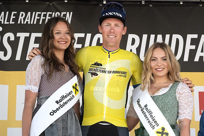 Etappensieger Timo Kielich (BEL, Alpecin-Deceuninck Development Team) im Gelben Trikot des Gesamtführenden, 2. Etappe Wels - Bad Leonfelden, Int. Raiffeisen Oberösterreich Rundfahrt UCI Kat. 2.2