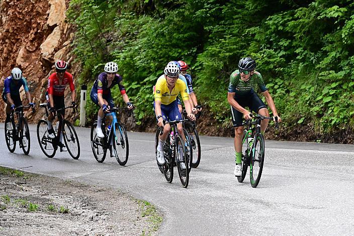 Die Topgruppe im Gelben Trikot des Gesamtführenden Aaron Dockx (BEL, Alpecin-Deceuninck Development Team), Edward Ravasi (ITA, Hrinkow Advarics) St. Florian - Höss, Hinterstoder , 14. Int. Raiffeisen OÖ-Radrundfahrt UCI Kat. 2.2