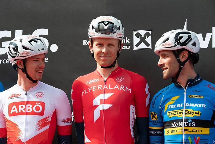 Fabian Steininger (AUT, Team Felbermayr Simplon Wels), Daniel Turek (CZE, Team Felbermayr Simplon Wels), Jack Burke (CAN, Team Felbermayr Simplon Wels) , Herren Elite, U23, Radliga, GP Vorarlberg, Nenzing