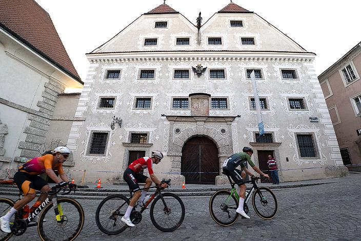 Die Ausreisser mit Sieger Loic Bettendorff (LUX, Hrinkow Advarics), , 2. Matthias Gusner (AUT, WSA KTM Graz), 3. Josef Dirnbauer (AUT, Cycling Team Schwingshandl),
 27. Int. ASVÖ - HRINKOW City Kriterium Steyr, Herren Elite, ÖRV, Radsport, Mountainbike, ELITE Rennrad