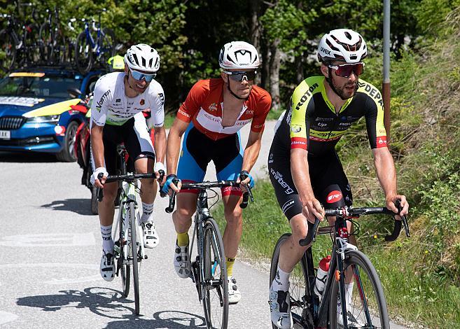 Etappen und Gesamtsieger, Alexis Guerin (FRA, Team Vorarlberg), Riccardo Zoidl (AUT, Team Felbermayr Simplon Wels), Pawel Cieslik (POL, Voster ATS Team)  3. Etappe Traun - Hinterstoder, Int. Raiffeisen Oberösterreich Rundfahrt UCI Kat. 2.2