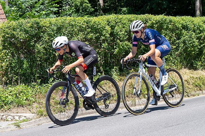 v.l. Anna Kiesenhofer (AUT, Team Cookina ARBÖ ASKÖ Graz RLM Stmk), Christina Schweinberger (AUT, Plantur-Pura)  Frauen Elite, U23, Österreichische Meisterschaft Strasse, ÖSTM Gratwein-Straßengel