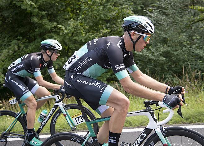 Linus Rosner (GER, Auto Eder Bayern), Leslie LÃ¼hrs (GER, Auto Eder Bayern)   3. Etappe Bad Wimsbach - Gmundner Berg, OberÃ¶sterreich Junioren Rundfahrt