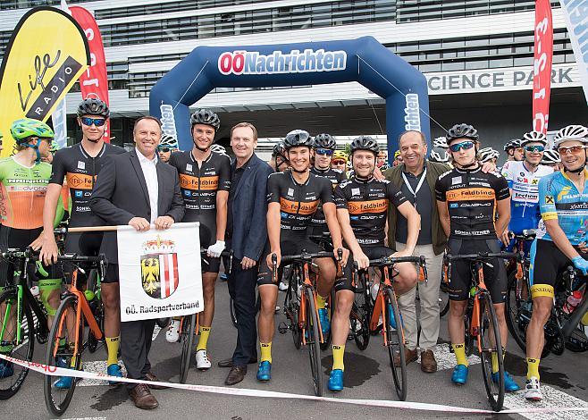 Team Feldbinder Owayo Ktm, Thomas Harruck, Paul Resch (PrÃ¤sident LRV OberÃ¶sterreich), GÃ¼nter PrÃ¶ller, 1. Etappe Linz - Pelmberg