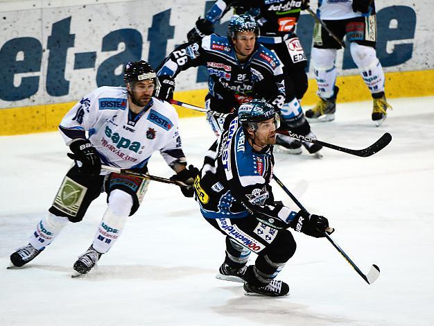 #26 Rob Hisey, Linz und #71 Pat Leahy, Linz, EHC Liwest Black Wings Linz vs SAPA Fehervar AV19