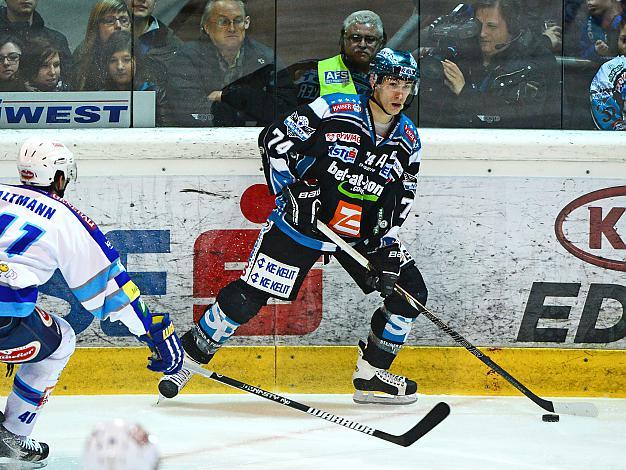 Daniel Oberkofler (Liwest Black Wings Linz) und Mario Altmann (EC VSV), EHC Liwest Black Wings Linz vs EC VSV, Play-Offs, Viertelfinale 