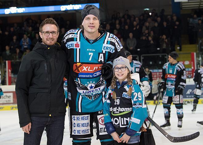Spieler des Abends Brian Lebler (EHC Liwest Black Wings Linz)  EHC Liwest Black Wings Linz vs Vienna Capitals, Platzierungsrunde