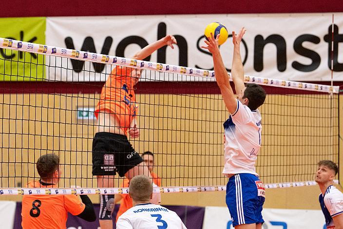 Szymon Rakowski (VCA Amstetten Niederösterreich), Damian Hudzik (POL, Lausanne UC)  Volleyball CEV Challenge Cup VCA Amstetten NÖ vs Lausanne UC (Schweiz)