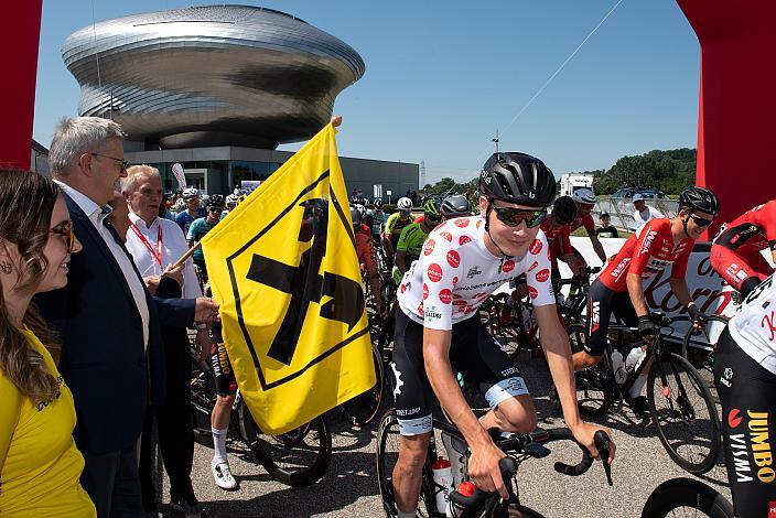 Start mit dem gepunkteten Bergtrikot Mike Schuch (NED, ABLOC CT), St.Florian, Asten - Resort Hinterstoder, Höss, Int. Raiffeisen Oberösterreich Rundfahrt UCI Kat. 2.2