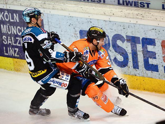 Danny Irmen, Linz, und Trevor Frischmon, Graz, EHC Liwest Black Wings Linz vs Graz 99ers