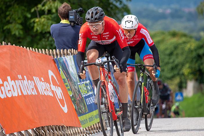 Daniel Auer (AUT, WSA KTM Graz), Moran Vermeulen (AUT, Team Felbermayr Simplon Wels) im Roten Trikot des Liga Führenden, Ranshofen, 22. Braunauer Radsporttage, ÖRV RadLiga, Radsport, Radliga, ÖRV, Herren Elite, 