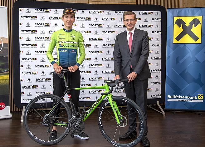 Daniel Eichinger (AUT, Hrinkow Advarics Cycleang Team), Wirtschafts- und Sport-Landesrat Markus Achleitner (Oberösterreich) Mühlviertler Hügelwelt Classic,  LRV OÖ, U23, Elite Damen und Herren