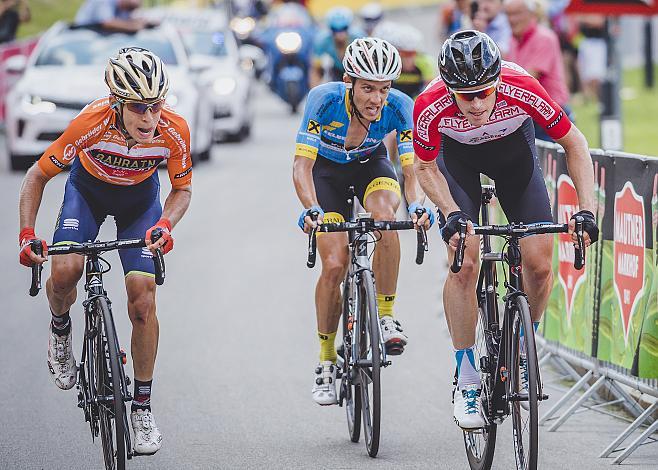 Hermann Pernsteiner (AUT, Bahrain Merida Pro Cycling Team), Riccardo Zoidl (AUT, Team Felbermayr Simplon Wels), Ben Hermans (BEL, Israel Cycling Academy) im roten FÃ¼hrungstrikot7. Etappe Waidhofen/Ybbs - Sonntagberg 70. Ã–sterreich Rundfahrt 