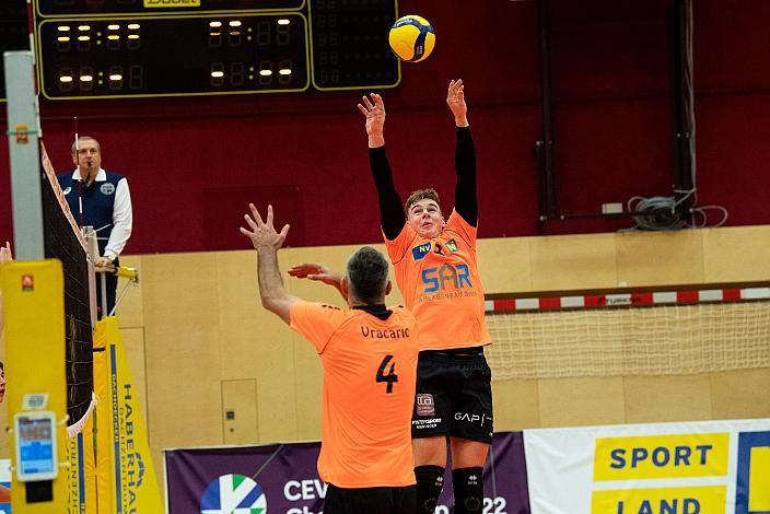Alexander Spring (VCA Amstetten Niederösterreich), Srdjan Vracaric (VCA Amstetten Niederösterreich)  Volleyball Europacup VCA Amstetten NÖ vs VSC Law Academy Kharkiv (UKR)