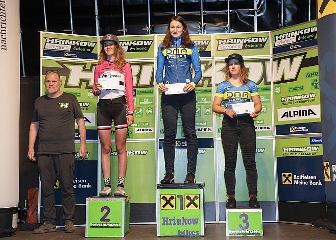  Podest Damen, 1. Karoline NeumÃ¼ller, (AUT, DNA Union Sarleinsbach), 2. Hannah Streicher (AUT, Union RRT Pielachtal), MTB, Mountainbike