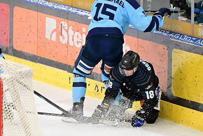 Elias Carmichael (HK Nitra), Ken Ograjensek (Steinbach Black Wings Linz)Steinbach Black Wings Linz - HK Nitra (SVK), Linz AG Eisarena 