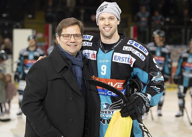 Rick Schofield (EHC Liwest Black Wings Linz) Spieler des AbendsEHC Liwest Black Wings Linz vs EC Panaceo VSV