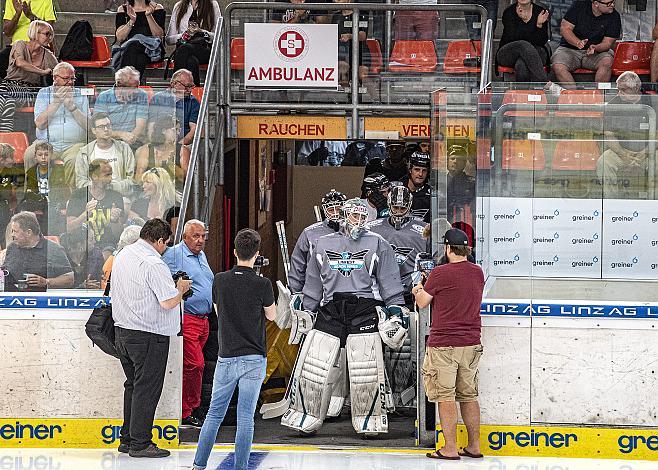 Tormann David Kickert (EHC Liwest Black Wings Linz)  , Trainingsstart der EHC Liwest Black Wings  EHC Liwest Black Wings Linz