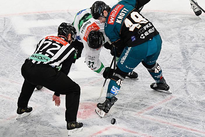 Christopher Russel Douglas (Olimpija Ljubljana), Graham Knott (Steinbach Black Wings Linz), 3. Runde ICE, Steinbach Black Wings Linz vs Olimpija Ljubljana, Linz AG Eisarena 