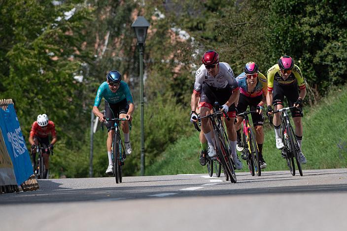 Die Ausreisser mit Jonas Schmeiser (GER, Auto Brosch Kempten), Lukas Meiler (GER, Team Vorarlberg), Filippo Fortin (ITA, Maloja Pushbikers), Linus Rosner (GER, Santic - Wibatech), Road Cycling League Ranshofen, OÖ