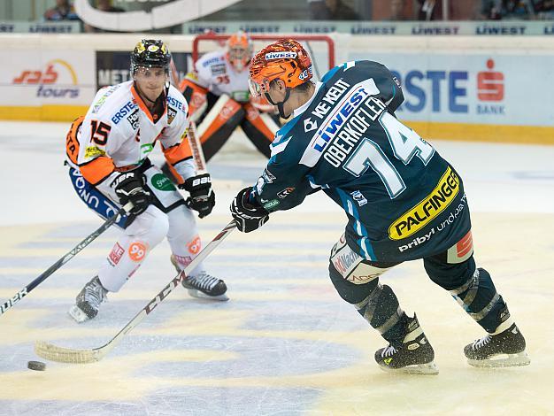 Daniel Oberkofler, Linz und Andy Sertich, Graz, EHC Liwest Black Wings Linz vs Moser Medical Graz 99ers