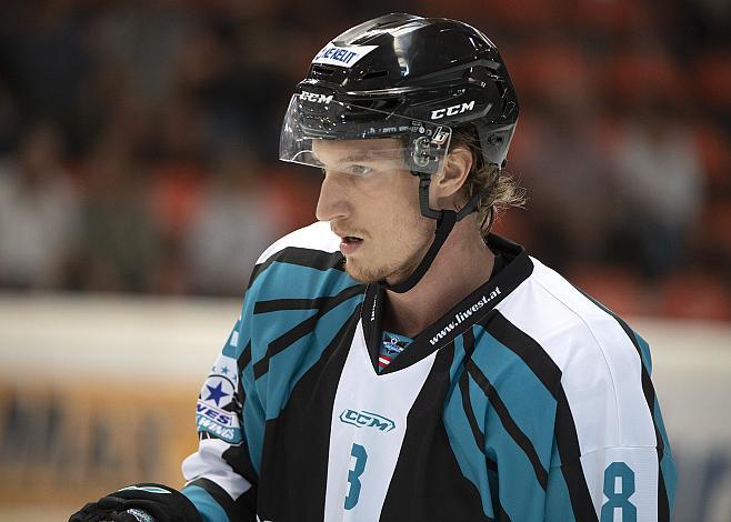 Laurens Ober (EHC Liwest Black Wings Linz) Eishockey Testspiel, EHC Liwest Black Wings - CEZ Motor Ceske Budejovice