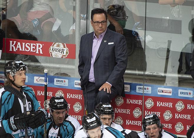 Head-Coach Troy Ward (EHC Liwest Black Wings Linz) Eishockey Testspiel, EHC Liwest Black Wings - CEZ Motor Ceske Budejovice