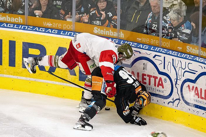 Ryan Culkin (HCB Suedtirol Alperia), Stefan Gaffal (Steinbach Black Wings Linz) Steinbach Black Wings Linz vs HCB Suedtirol Alperia, 39. Runde ICE Hockey League, Steinbach Black Wings Linz, Linz AG Eisarena 