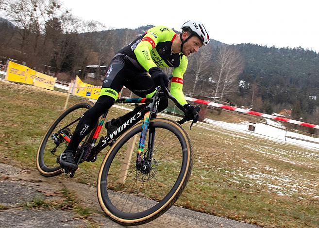 Sieger Daniel Federspiel (AUT, Team Vorarlberg Santic) Rad Cyclo Cross Staatsmeisterschaft 2021, Neusiedl/Waidamannsfeld, Niederösterreich