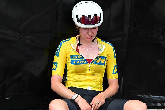 Verloren am letzten Tag, hier noch im Gelben Trikot der Gesamtführenden Liv Wenzel (LUX, Team Luxembourg), Ybbsitz - Hochkar, Sportland NÖ women tour