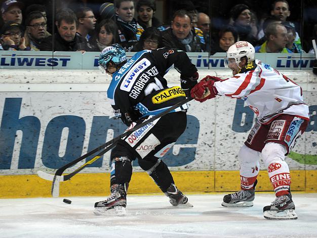 Martin Grabher Meier (Liwest Black Wings Linz) und Jamie Lundmark (EC KAC), EHC Liwest Black Wings Linz vs EC KAC, Play-Offs, Semifinale 