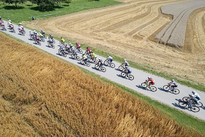 Das Peloton bei Bad Wimsbach, 3. Etappe Bad Wimsbach - Strass im Attergau, Int. Oberösterreichische Versicherung OÖ Junioren Oberösterreich Rundfahrt