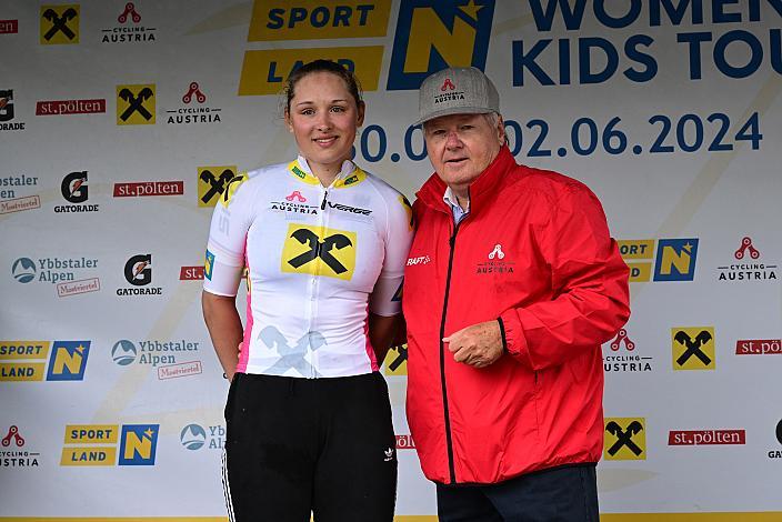 Messane Bräutigam (GER), Harald J. Mayer (ÖRV, Präsident Österreichischer Radsportverband, Cycling Austria) 01.06.2024. 3. Etappe, Amstetten,  Sportland NOE WOMENS  KIDS Tour